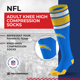 Los Angeles Chargers NFL Adult Knee High-Performance Socks - Light Blue