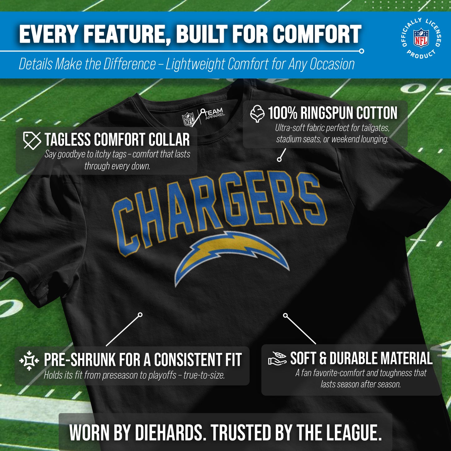 Los Angeles Chargers NFL Home Team Tee - Black