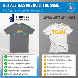 Los Angeles Chargers NFL Modern Throwback T-shirt - Gray