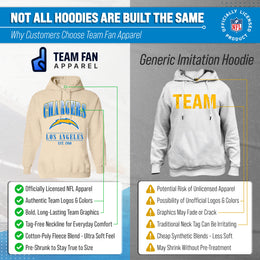 Los Angeles Chargers Team Fan Apparel NFL Women's  Starstruck Fleece Pullover Hoodie - Cream