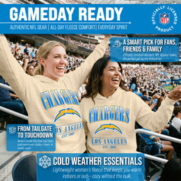 Los Angeles Chargers Team Fan Apparel NFL Women's  Starstruck Fleece Pullover Hoodie - Cream