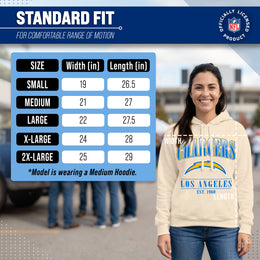 Los Angeles Chargers Team Fan Apparel NFL Women's  Starstruck Fleece Pullover Hoodie - Cream