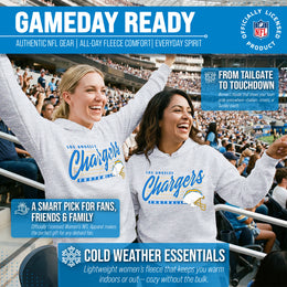 Los Angeles Chargers Ladies NFL Scrimmage Line Fleece Pullover Hooded Sweatshirt - Gray Heather