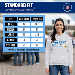 Los Angeles Chargers Ladies NFL Scrimmage Line Fleece Pullover Hooded Sweatshirt - Gray Heather
