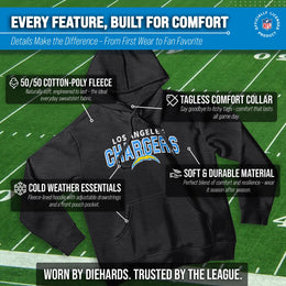 Los Angeles Chargers NFL Adult Unisex Starting Fresh Ultra Soft Fleece Hooded Sweatshirt - Black Heather