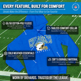 Los Angeles Chargers NFL Adult Unisex All Star Soft Fleece Hooded Sweatshirt - Blue Heather