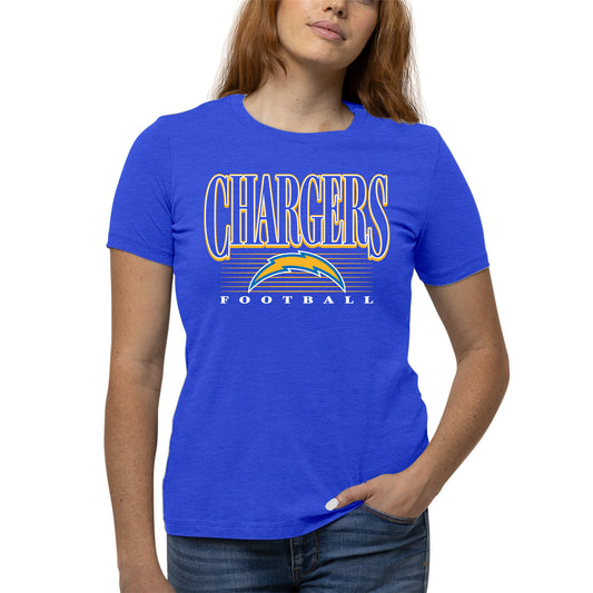 Los Angeles Chargers NFL Women's Overtime Blueprint T-Shirt Short Sleeve - Royal