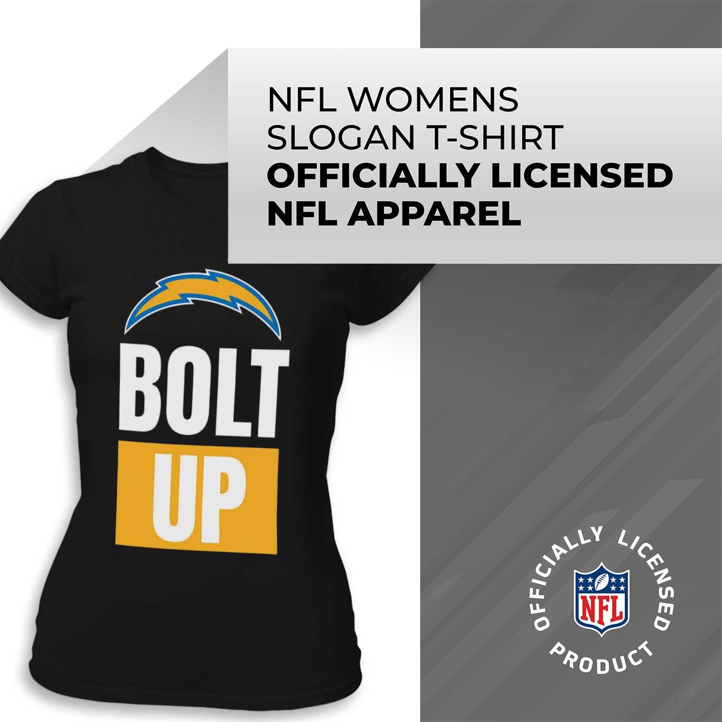 Los Angeles Chargers NFL Womens Plus Size Team Slogan Short Sleeve T-Shirt - Black