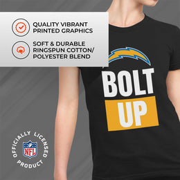Los Angeles Chargers NFL Womens Plus Size Team Slogan Short Sleeve T-Shirt - Black