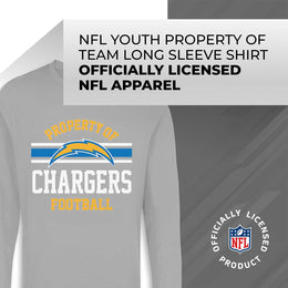 Los Angeles Chargers NFL Youth Property Of Crew Sweatshirt - Sport Gray