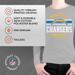 Los Angeles Chargers NFL Youth Property Of Crew Sweatshirt - Sport Gray