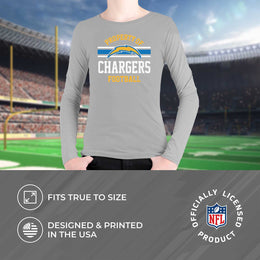 Los Angeles Chargers NFL Youth Property Of Crew Sweatshirt - Sport Gray