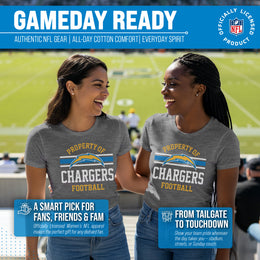 Los Angeles Chargers NFL Womens Short Sleeve Property of Tshirt - Gray