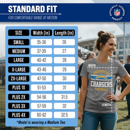 Los Angeles Chargers NFL Womens Short Sleeve Property of Tshirt - Gray