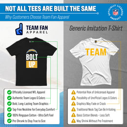 Los Angeles Chargers NFL Adult Team Slogan Unisex T-Shirt - Black