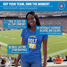 Los Angeles Chargers NFL Womens Team Slogan Short Sleeve Tshirt - Royal