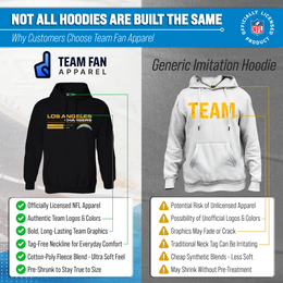 Los Angeles Chargers Adult NFL Speed Stat Sheet Fleece Hooded Sweatshirt - Black