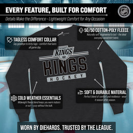 Los Angeles Kings NHL Charcoal True Fan Crewneck Sweatshirt - Charcoal