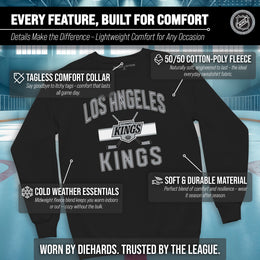 Los Angeles Kings Adult NHL Faceoff Hockey Fleece Crewneck Sweatshirt - Black