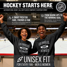 Los Angeles Kings Adult NHL Faceoff Hockey Fleece Crewneck Sweatshirt - Black