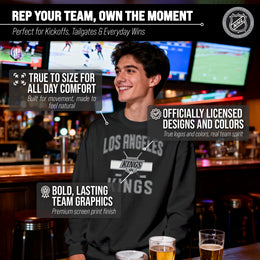 Los Angeles Kings Adult NHL Faceoff Hockey Fleece Crewneck Sweatshirt - Black
