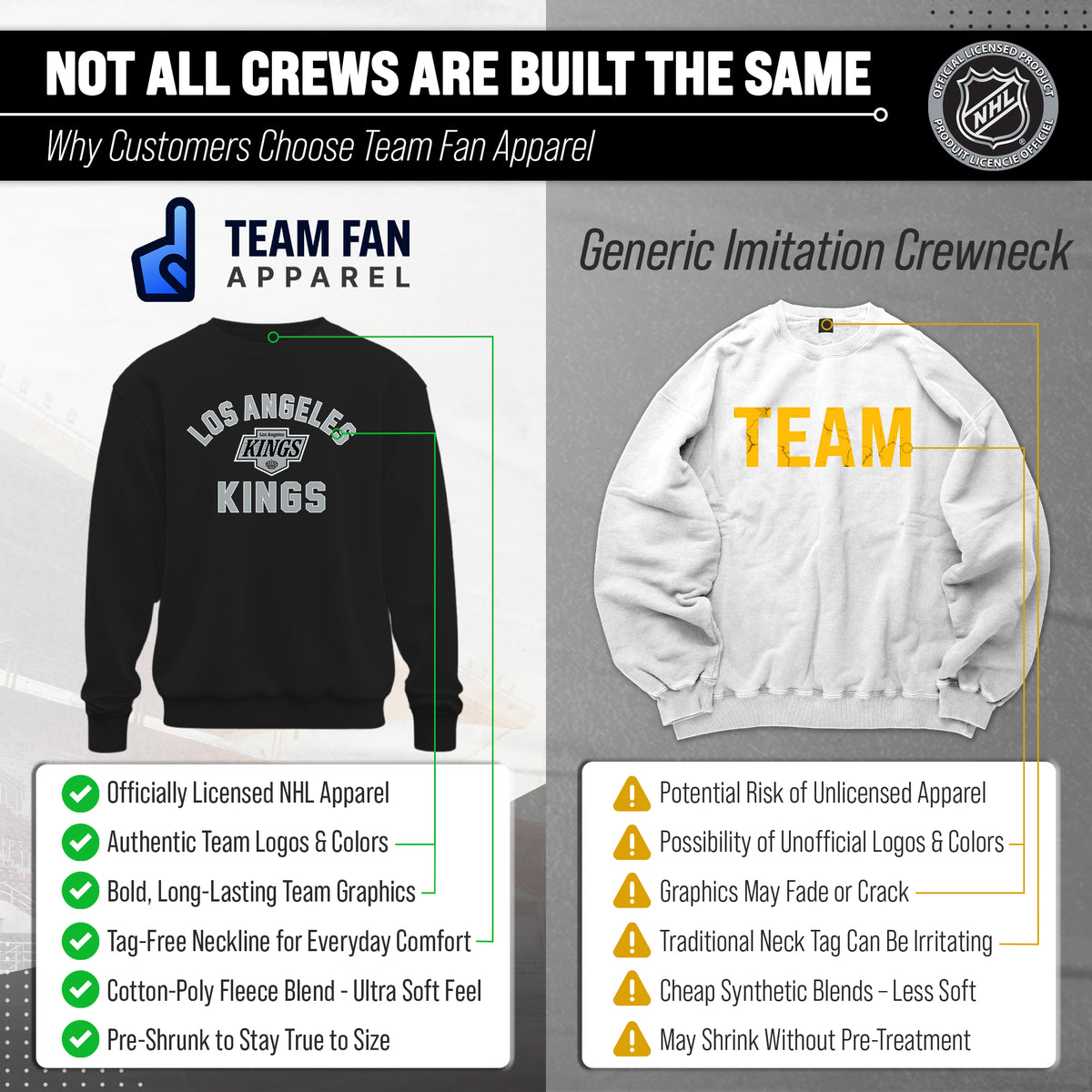 NFL Gameday Crewneck Sweatshirt, Cotton Fleece Pullover Men Women