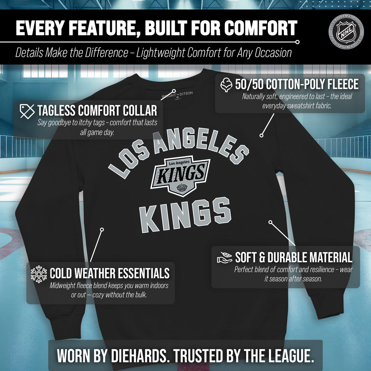 NFL Gameday Crewneck Sweatshirt, Cotton Fleece Pullover Men Women