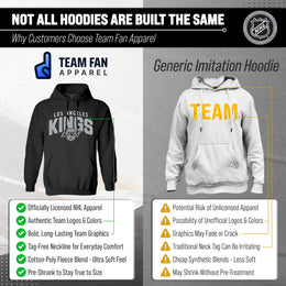 Los Angeles Kings NHL Adult Unisex Powerplay Hooded Sweatshirt - Black Heather