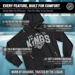 Los Angeles Kings NHL Adult Unisex Powerplay Hooded Sweatshirt - Black Heather