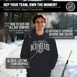 Los Angeles Kings NHL Adult Unisex Powerplay Hooded Sweatshirt - Black Heather