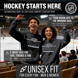Los Angeles Kings NHL Adult Heather Charcoal True Fan Hooded Sweatshirt Unisex - Charcoal