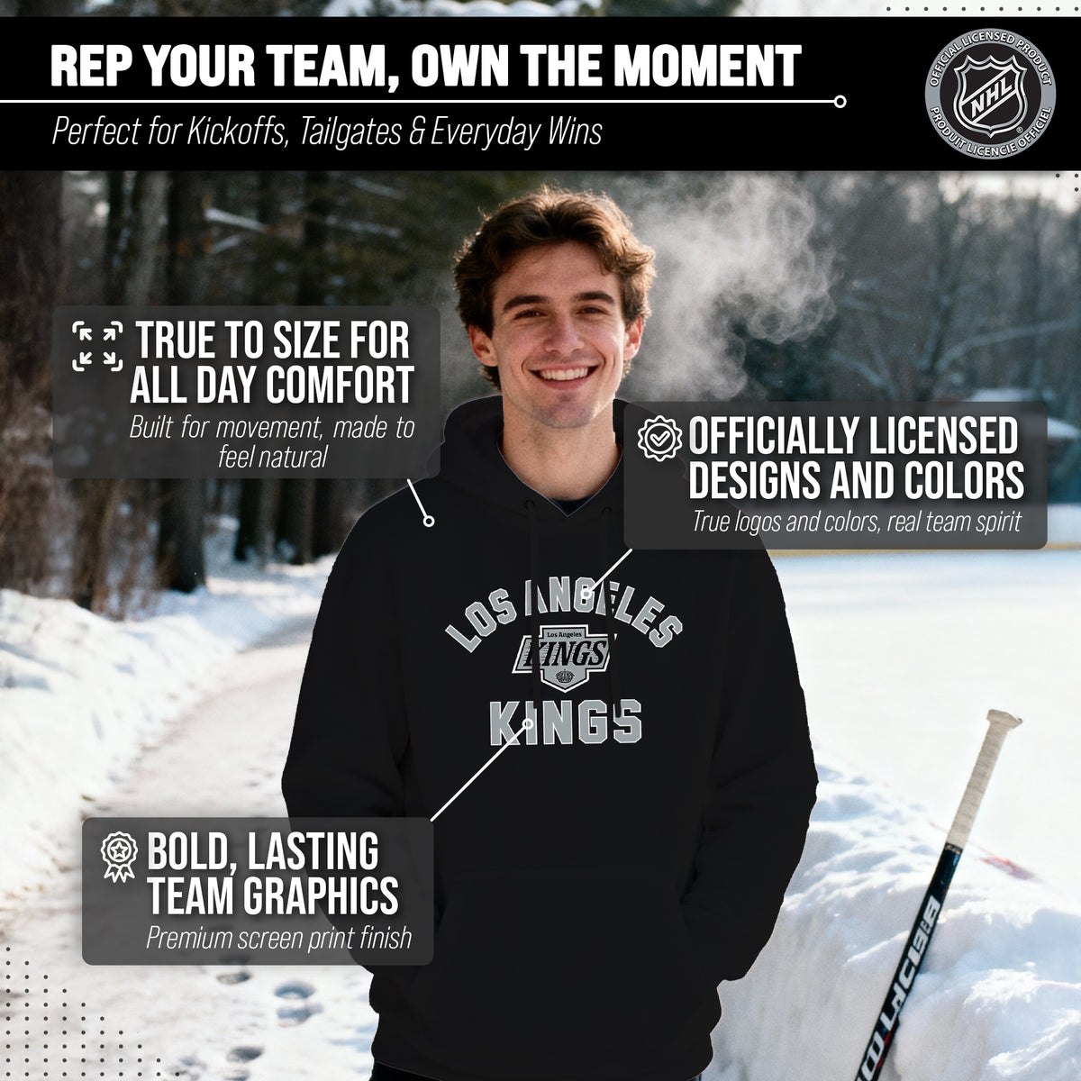 Los Angeles Kings Hoodie Pullover Sweatshirt - Black