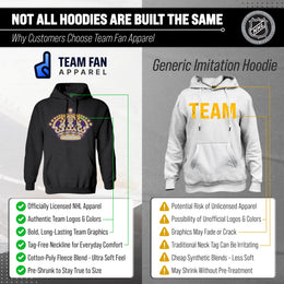 Los Angeles Kings Adult NHL Retro Logo Hockey Fleece Hooded Sweatshirt - Black Heather