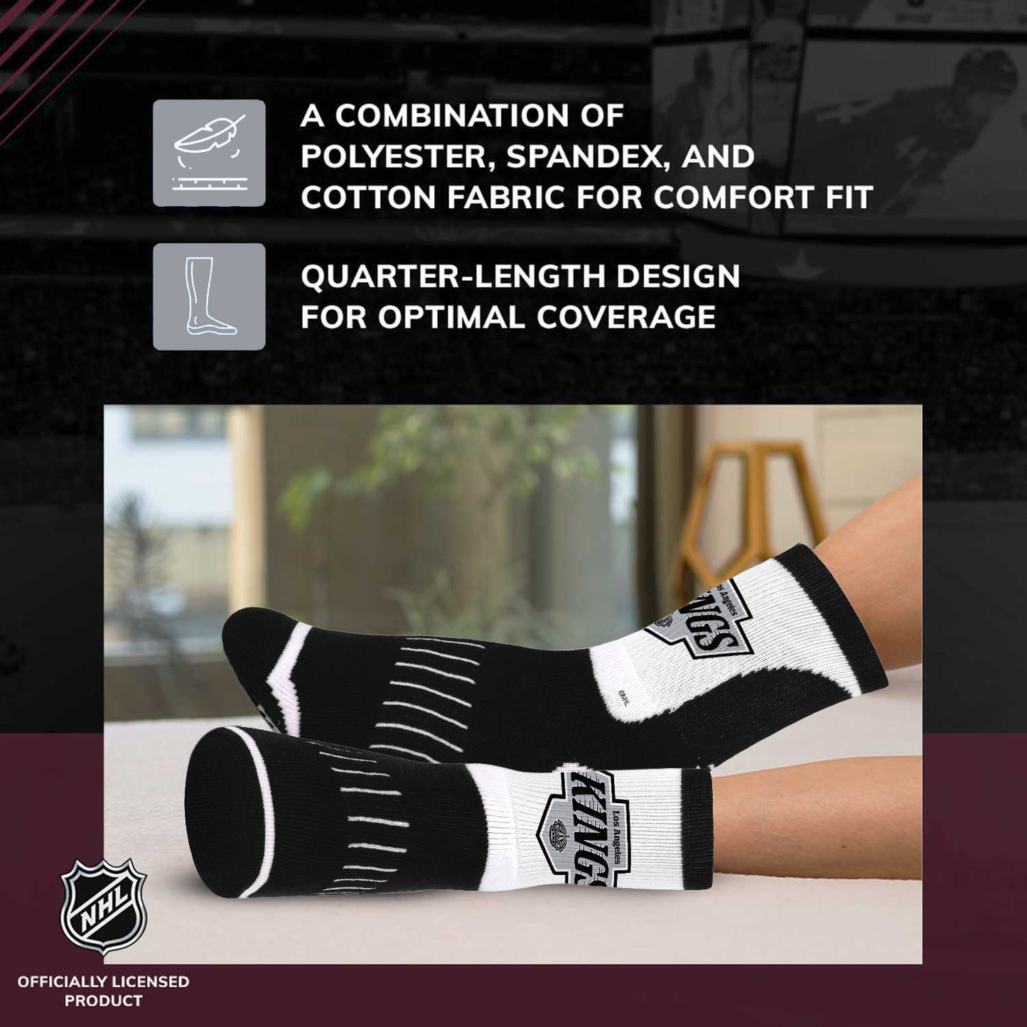 Los Angeles Kings NHL Youth Surge Socks - Black