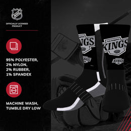 Los Angeles Kings Adult NHL Zoom Curve Team Crew Socks - Black