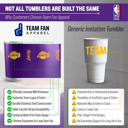 Los Angeles Lakers NBA Basketball 20oz Stainless Steel Vacuum Insulated Game Day Tumbler with Silicone Grip - Purple