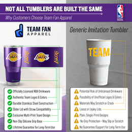 Los Angeles Lakers NBA Basketball 30oz Stainless Steel Vacuum Insulated Game Day Tumbler with Silicone Grip - Purple
