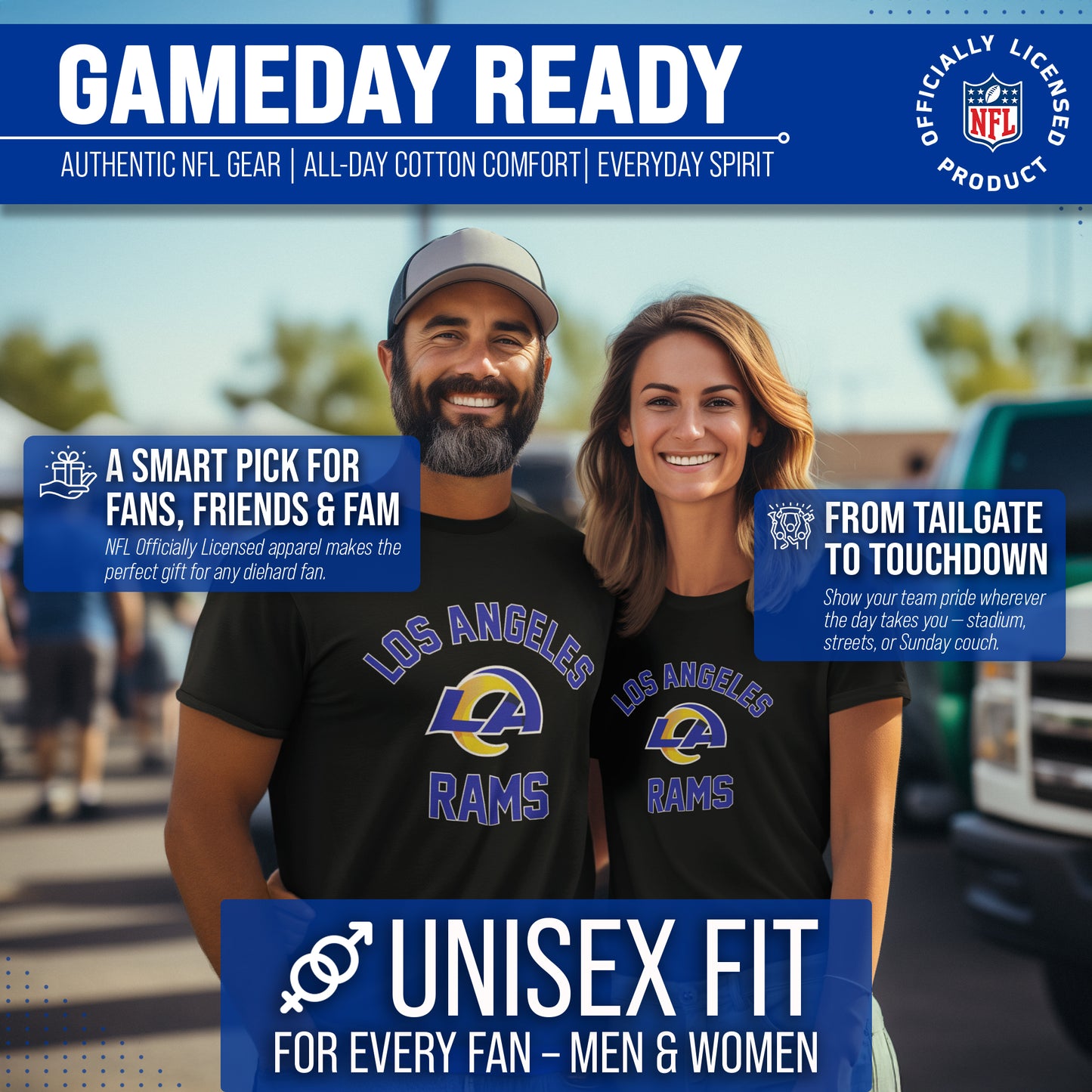 Los Angeles Rams Team Fan Apparel NFL  Gameday T-Shirt - Black