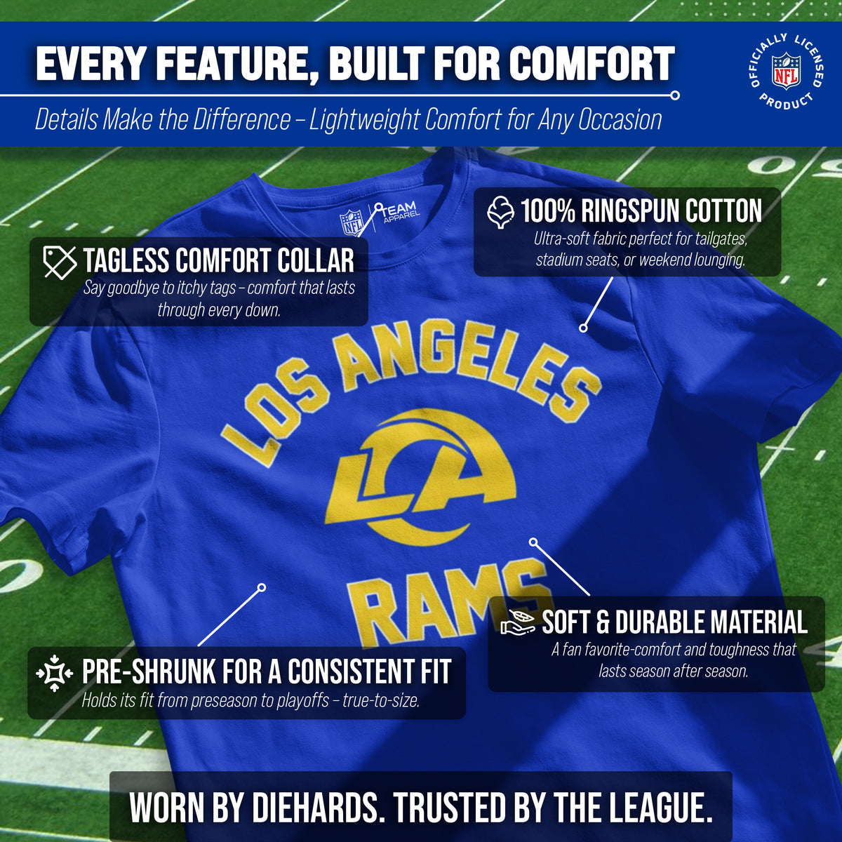 Los Angeles Rams NFL Gameday T-Shirt for Men and Women - Royal