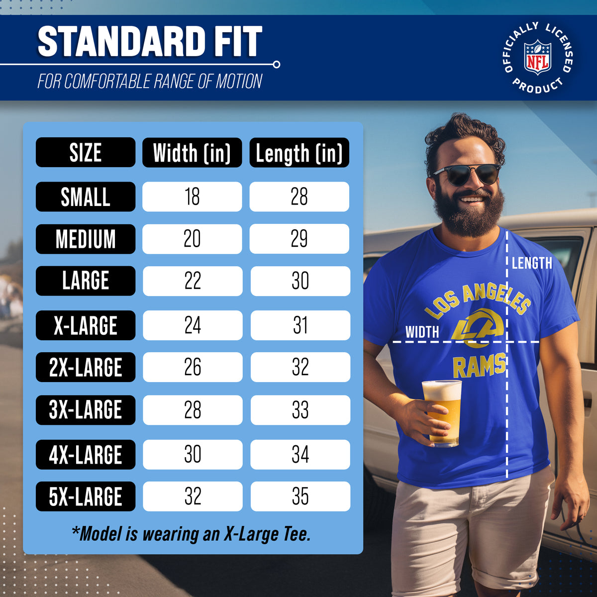 Los Angeles Rams NFL Gameday T-Shirt for Men and Women - Royal