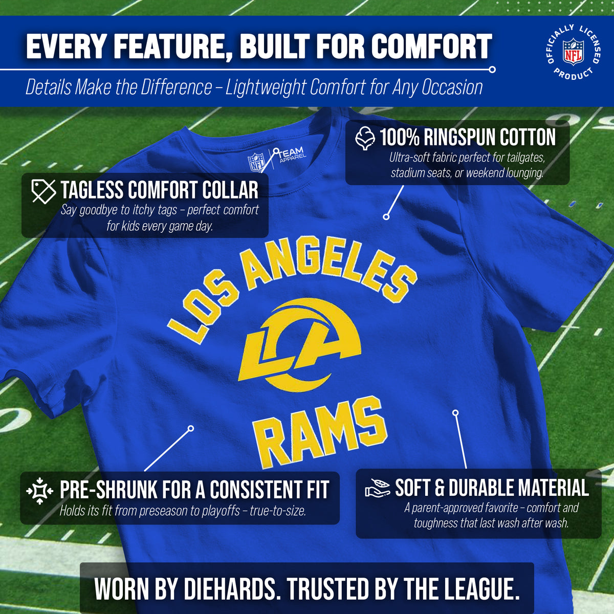 Los Angeles Rams Youth NFL Football T-Shirt - Royal