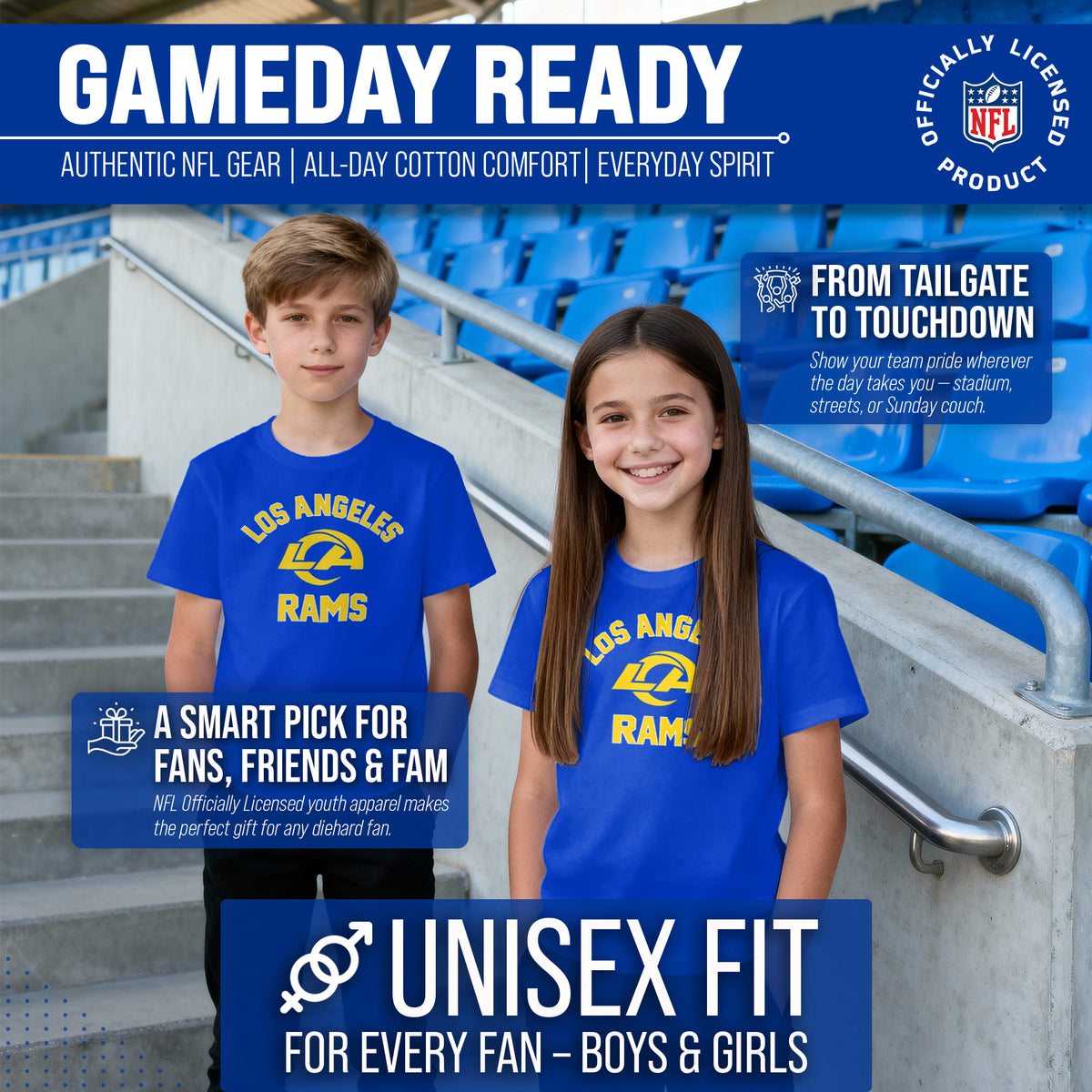 Los Angeles Rams Youth NFL Football T-Shirt - Royal