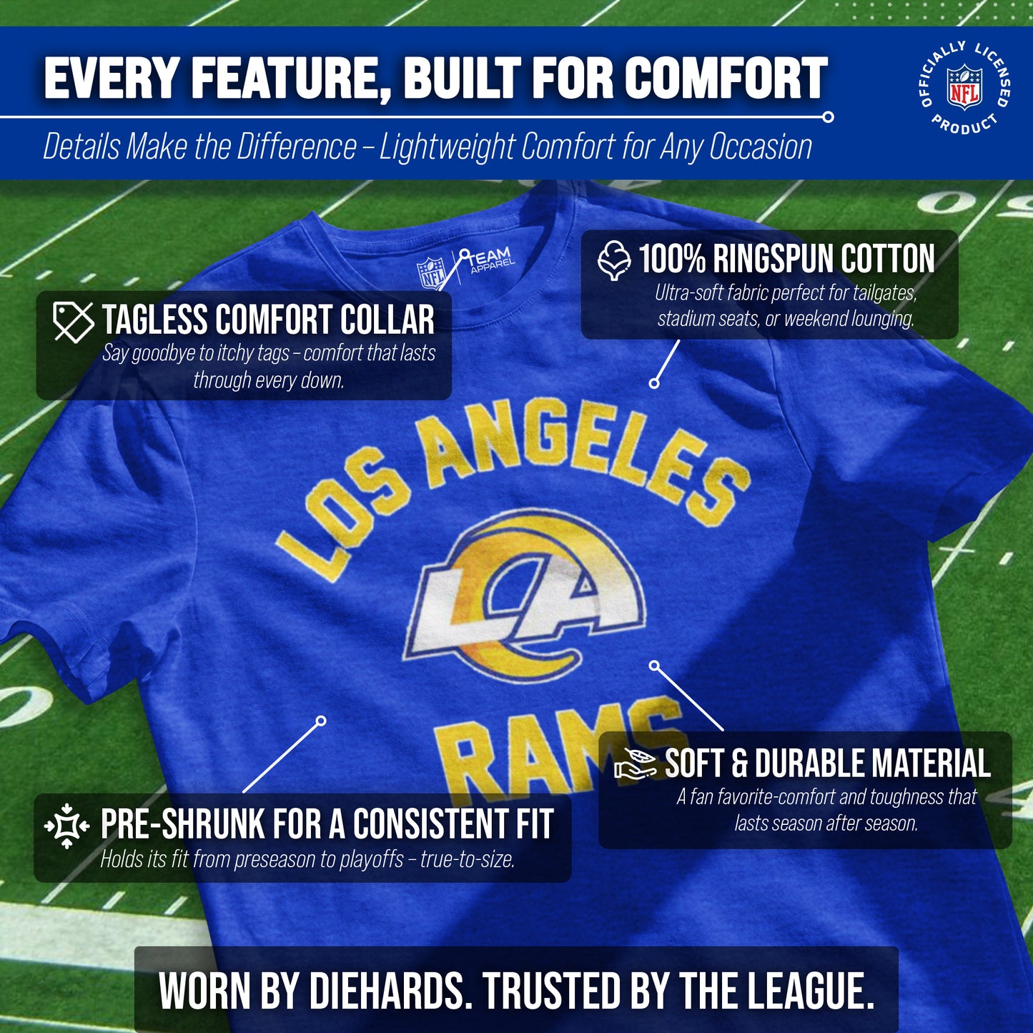 Los Angeles Rams Team Fan Apparel NFL  Gameday T-Shirt - Royal