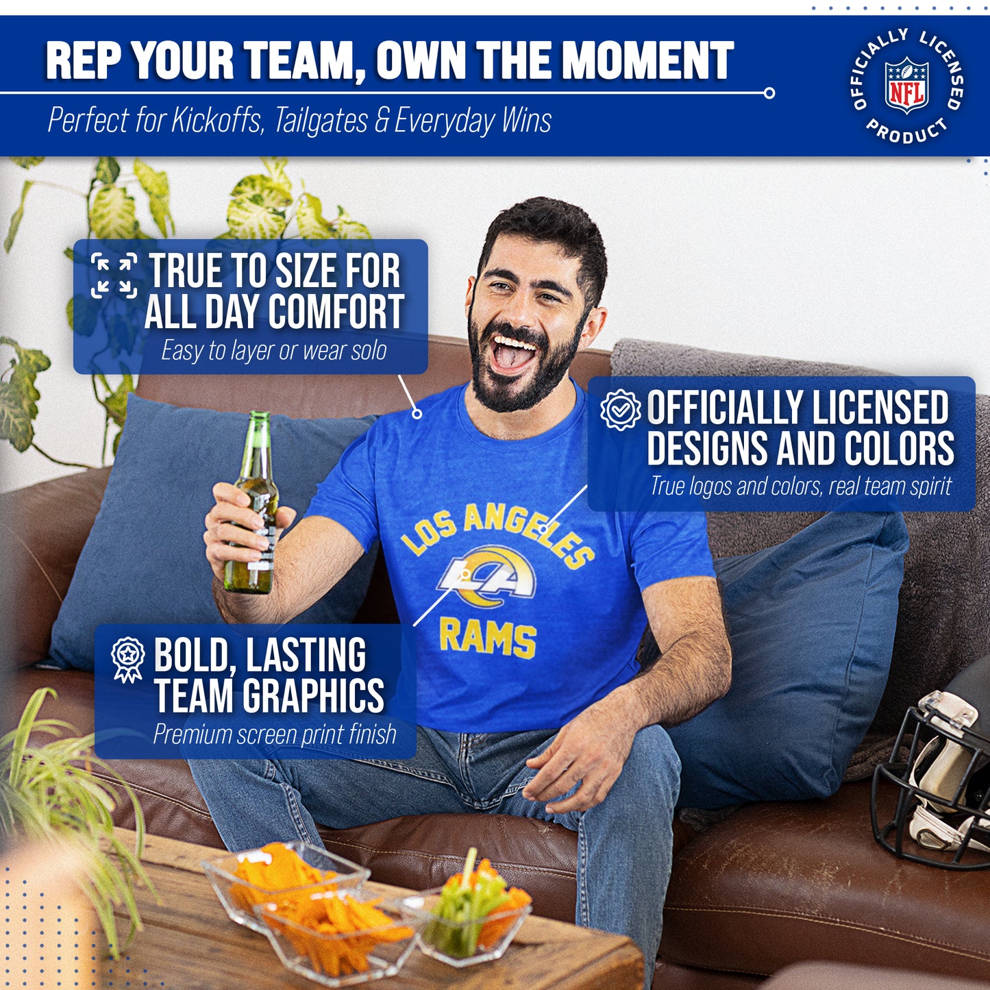 Los Angeles Rams Team Fan Apparel NFL  Gameday T-Shirt - Royal