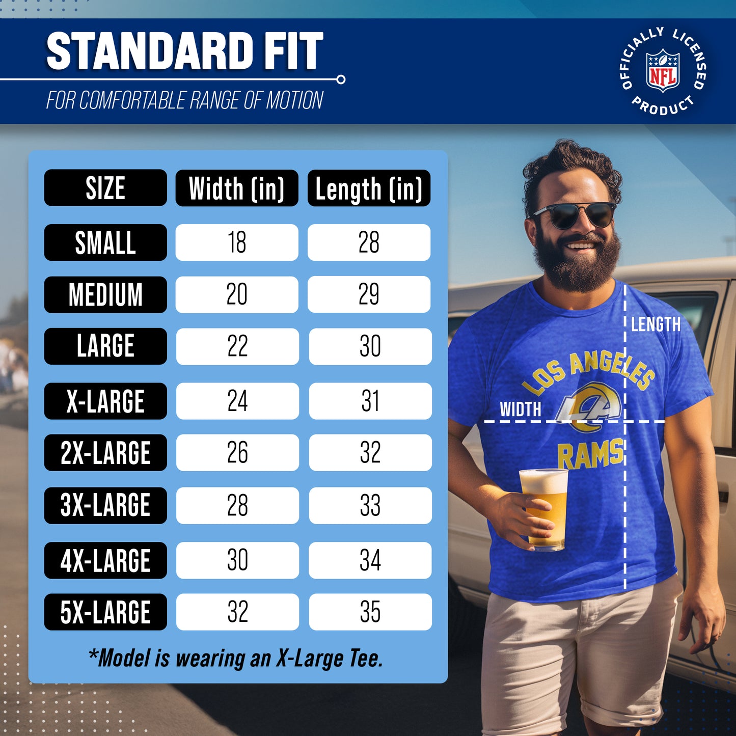 Los Angeles Rams Team Fan Apparel NFL  Gameday T-Shirt - Royal