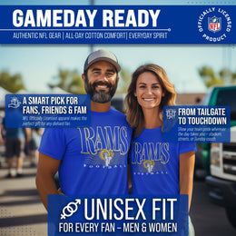 Los Angeles Rams NFL Adult Overtime Blueprint Tagless Tee Unisex - Royal