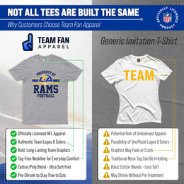 Los Angeles Rams NFL Adult Property Of T-Shirt - Sport Gray