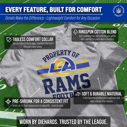 Los Angeles Rams NFL Adult Property Of T-Shirt - Sport Gray