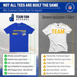Los Angeles Rams Adult NFL Speed Stat Sheet T-Shirt - Royal