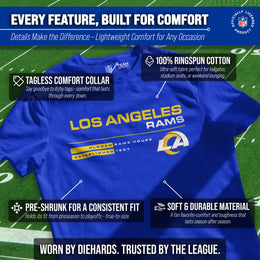 Los Angeles Rams Adult NFL Speed Stat Sheet T-Shirt - Royal